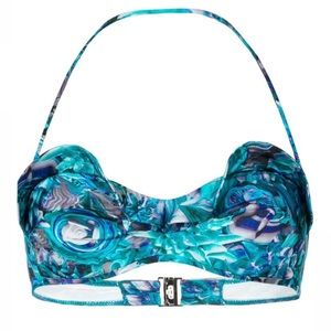 NWT La Perla Blue Petal Storm Bikini top bra size 32 C C9